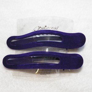 2PC Purple Velvet Salon Hair Claw Clip Princess Accessories